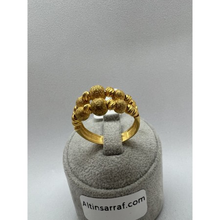 14 Ayar İki Sıra Dorikalı Fantazi Altın Yüzük