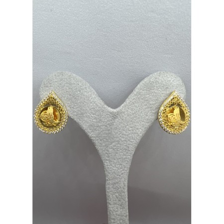 Damla 14 Ayar Altın Tuğralı Küpe