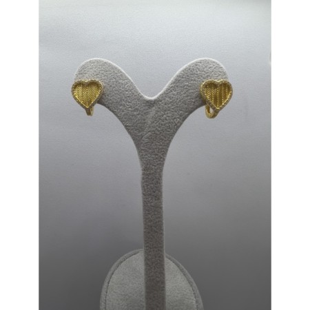 14 Ayar Altın Trabzon Hasır Model Kalpli J Küpe