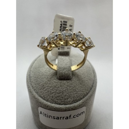 14 ayar Yeşil Beştaş Altın Yüzük