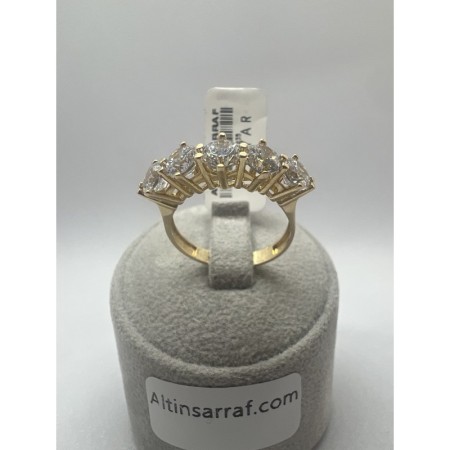 14 ayar Yeşil Beştaş Altın Yüzük