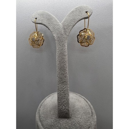 14 Ayar sarmal Altın çiçek Küpe