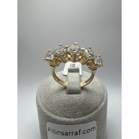 14 ayar Yeşil Beştaş Altın Yüzük