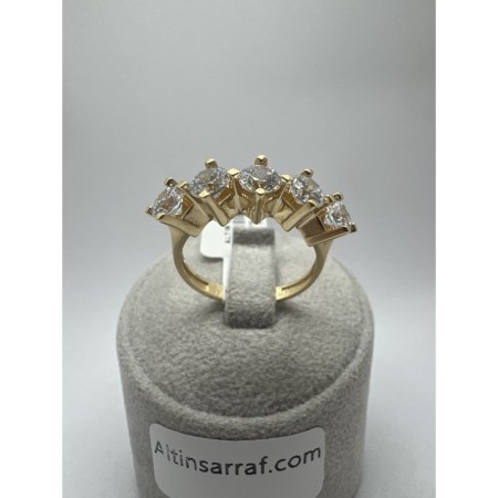 14 ayar Yeşil Beştaş Altın Yüzük