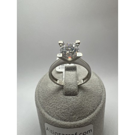 14 Ayar Beyaz Tektaş Evlilik Teklifi yüzüğü