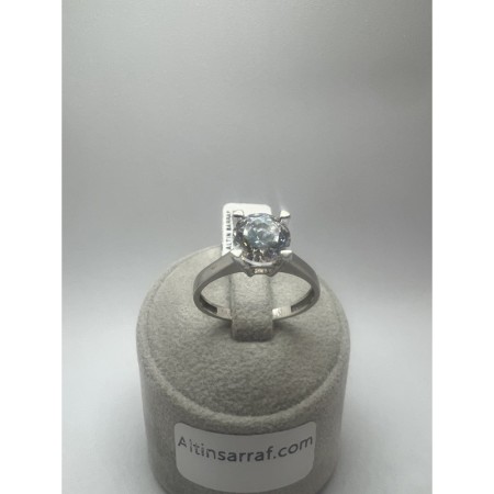 14 Ayar Beyaz Taşsız Tektaş Altın Yüzük