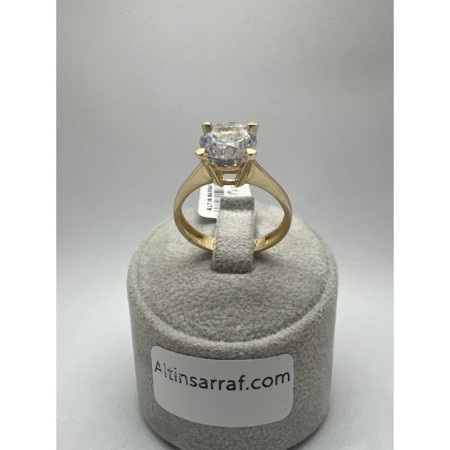 14 Ayar Yeşil Tektaş Altın Yüzük