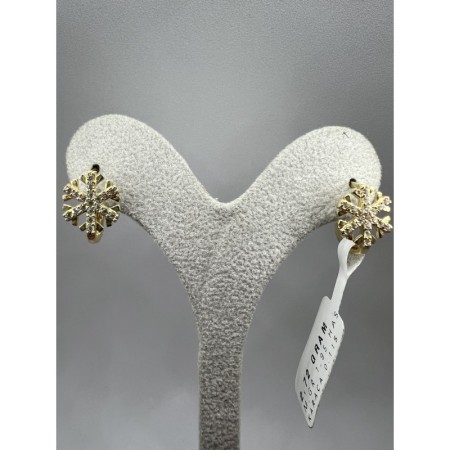 14 Ayar Kartanesi Taşlı Altın Küpe