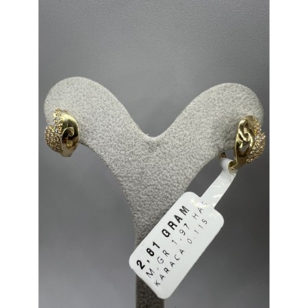 14 Ayar Fantazi Taşlı Altın Küpe