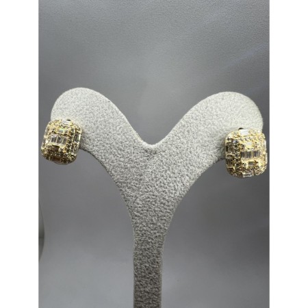 14 Ayar Baget Taşlı Altın Küpe