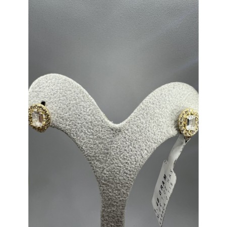 14  Ayar Minimal Baget Taşlı Altın Küpe