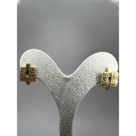 14 Ayar Desenli Altın Küpe