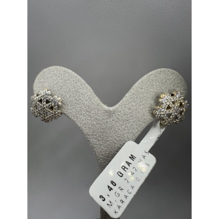 14 Ayar Kartanesi Taşlı Altın Küpe