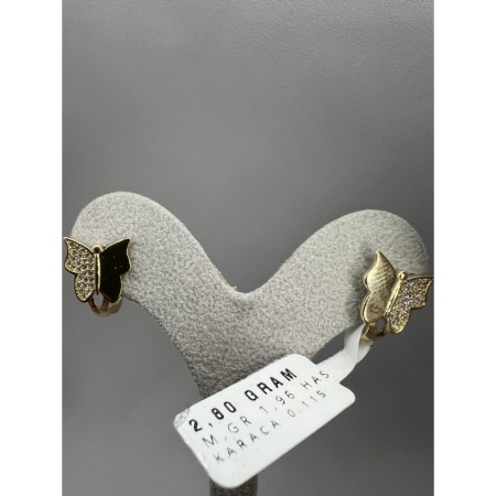 14 Ayar Kelebek Altın Küpe