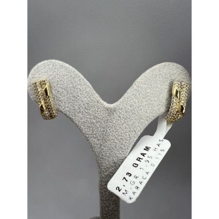 14 Ayar Fantazi Taşlı Altın Küpe