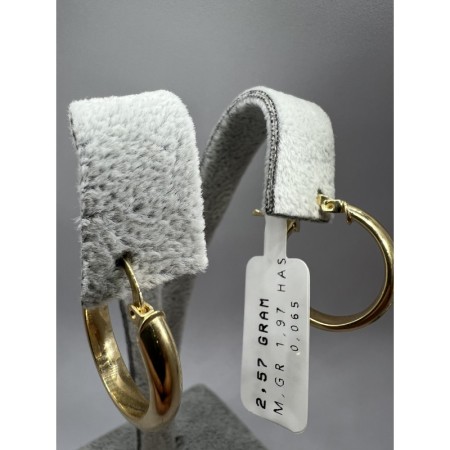 14 Ayar Düz Altın Halka Küpe