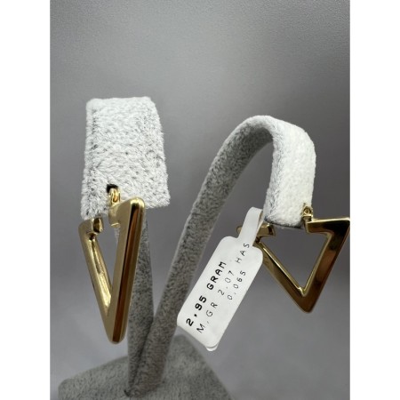 14 Ayar Üçgen Altın Halka Küpe