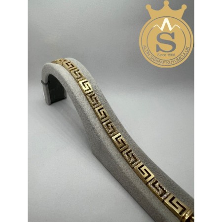 14 Ayar Labirent Taşlı Altın Bileklik