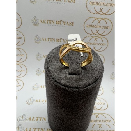 22 Ayar Çift Sıra Altın Yüzük #316