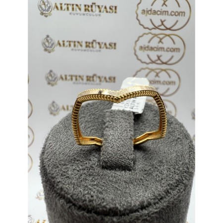 22 Ayar Çift Sıra Altın Yüzük #316