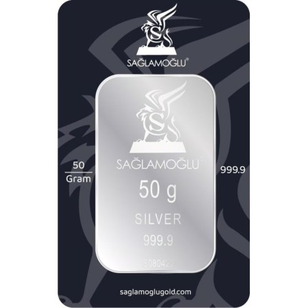 50 Gram Külçe Gümüş Sağlamoğlu 