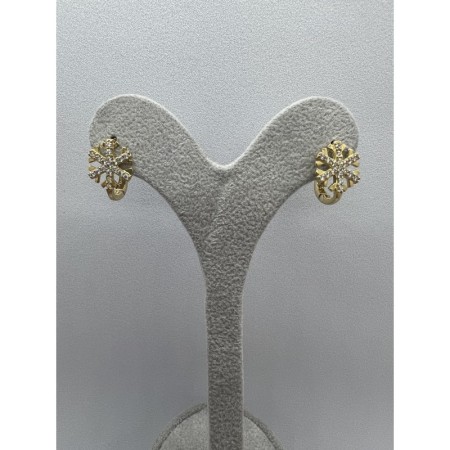 14 Ayar Kar Tanesi Altın Küpe