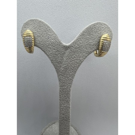 14 Ayar Taşlı  Sarmal Altın Küpe