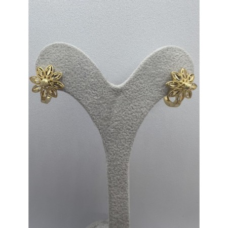 14 Ayar Çiçek Altın Küpe