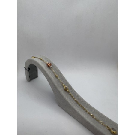 14 Ayar Figürlü Kırmızı Taşlı Dorika Altın Bileklik